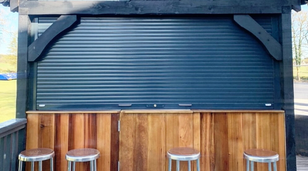 blue bar shutter door